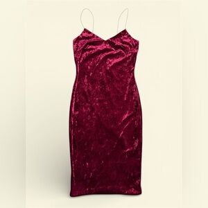 The Vintage Shop Velvet Burgundy Midi Dress